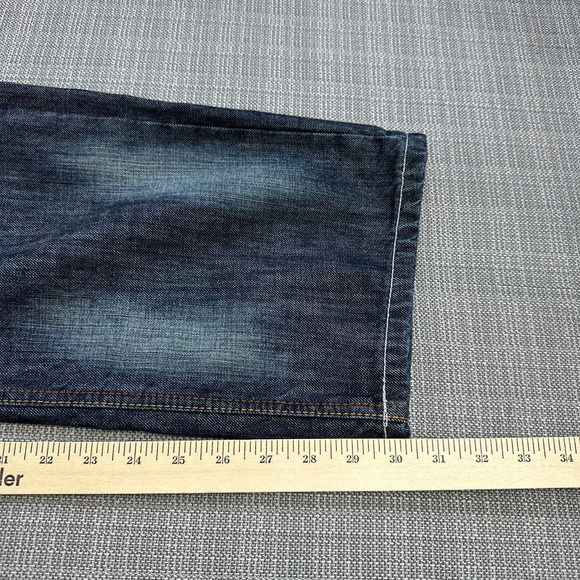 Eko Unltd Jeans Men 36x31 Relaxed 72 Unlimited Baggy Wide Leg Distressed Whisker - Picture 7 of 13